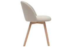 Miliboo Chaise Design-Chaises scandinaves en tissu naturel et bois clair massif (lot de 2) CELESTE