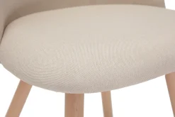 Miliboo Chaise Design-Chaises scandinaves en tissu naturel et bois clair massif (lot de 2) CELESTE