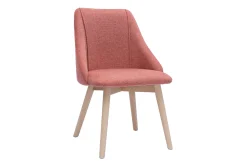 Miliboo Chaise Design-Chaises scandinaves en tissu effet velours texturé terracotta et bois clair (lot de 2) HIGGINS