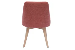 Miliboo Chaise Design-Chaises scandinaves en tissu effet velours texturé terracotta et bois clair (lot de 2) HIGGINS