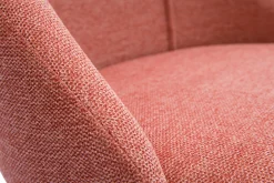 Miliboo Chaise Design-Chaises scandinaves en tissu effet velours texturé terracotta et bois clair (lot de 2) HIGGINS