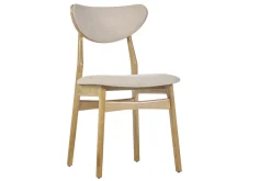 Miliboo Chaise Design|Chaise En Bois-Chaises scandinaves en tissu effet laine bouclée beige et bois clair chêne massif (lot de 2) MAYA