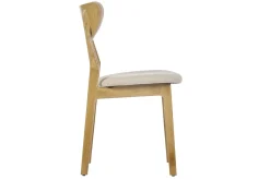 Miliboo Chaise Design|Chaise En Bois-Chaises scandinaves en tissu effet laine bouclée beige et bois clair chêne massif (lot de 2) MAYA