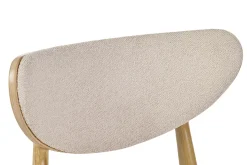 Miliboo Chaise Design|Chaise En Bois-Chaises scandinaves en tissu effet laine bouclée beige et bois clair chêne massif (lot de 2) MAYA