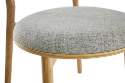 Miliboo Chaise Design|Chaise En Bois-Chaises scandinaves en tissu gris clair et bois clair massif (lot de 2) FAUVETTE