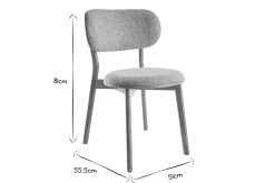 Miliboo Chaise Design|Chaise En Bois-Chaises scandinaves en tissu gris clair et bois clair massif (lot de 2) FAUVETTE