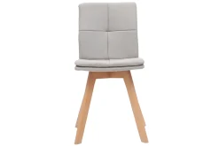 Miliboo Chaise Design-Chaises scandinaves en tissu beige et bois clair (lot de 2) THEA