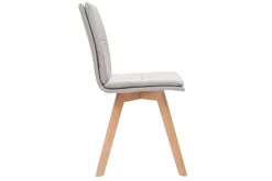 Miliboo Chaise Design-Chaises scandinaves en tissu beige et bois clair (lot de 2) THEA