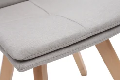 Miliboo Chaise Design-Chaises scandinaves en tissu beige et bois clair (lot de 2) THEA