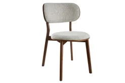 Miliboo Chaise Design|Chaise En Bois-Chaises scandinaves en tissu gris clair et bois foncé noyer (lot de 2) FAUVETTE