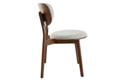 Miliboo Chaise Design|Chaise En Bois-Chaises scandinaves en tissu gris clair et bois foncé noyer (lot de 2) FAUVETTE