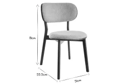 Miliboo Chaise Design|Chaise En Bois-Chaises scandinaves en tissu gris clair et bois foncé noyer (lot de 2) FAUVETTE