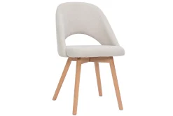 Miliboo Chaise Design-Chaises scandinaves en tissu effet velours texturé beige et bois clair (lot de 2) COSETTE