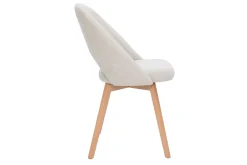 Miliboo Chaise Design-Chaises scandinaves en tissu effet velours texturé beige et bois clair (lot de 2) COSETTE