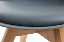 Miliboo Chaise Design-Chaises scandinaves gris et bois clair massif (lot de 4) PAULINE