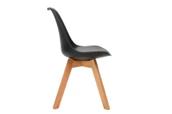 Miliboo Chaise Design-Chaises scandinaves noir et bois clair (lot de 4) PAULINE