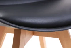 Miliboo Chaise Design-Chaises scandinaves noir et bois clair (lot de 4) PAULINE