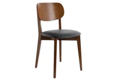 Miliboo Chaise Design|Chaise En Bois-Chaises vintage bois foncé et noir (lot de 2) LUCIA