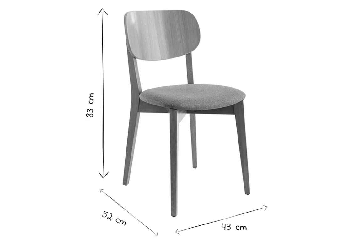 Miliboo Chaise Design|Chaise En Bois-Chaises vintage bois foncé et noir (lot de 2) LUCIA