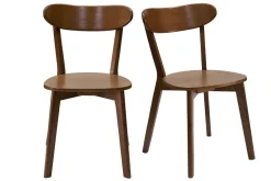 Miliboo Chaise Design|Chaise En Bois-Chaises vintage bois foncé (lot de 2) DOVE