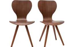 Miliboo Chaise Design|Chaise En Bois-Chaises vintage bois foncé noyer (lot de 2) NORDECO