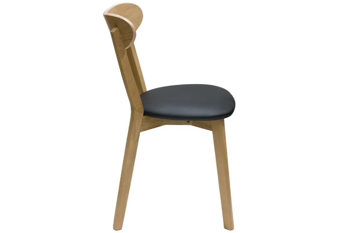 Miliboo Chaise Design-Chaises vintage en bois clair chêne et noir (lot de 2) DOVE