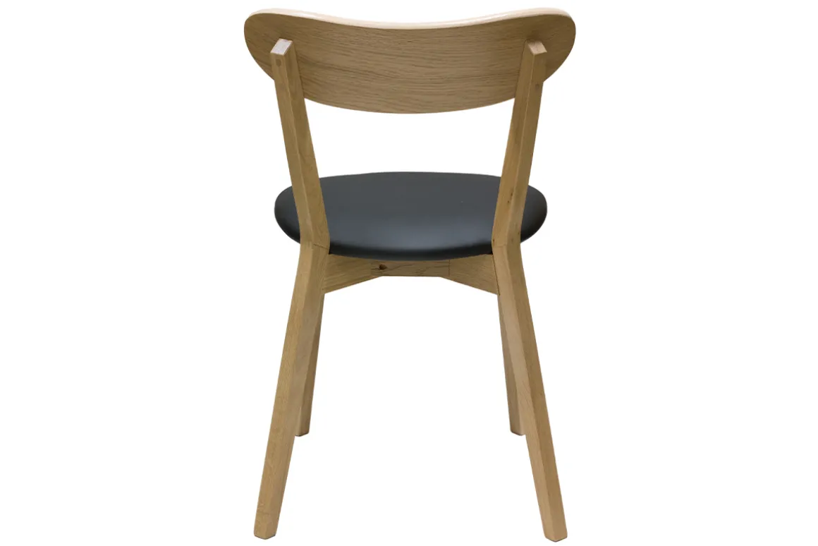 Miliboo Chaise Design-Chaises vintage en bois clair chêne et noir (lot de 2) DOVE