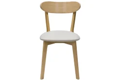 Miliboo Chaise Design-Chaises vintage en bois clair chêne et tissu beige (lot de 2) DOVE