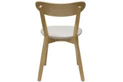 Miliboo Chaise Design-Chaises vintage en bois clair chêne et tissu beige (lot de 2) DOVE