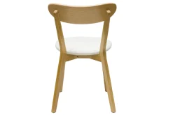 Miliboo Chaise Design-Chaises vintage en bois clair chêne et tissu effet laine bouclée blanc (lot de 2) DOVE