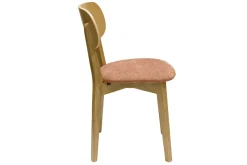 Miliboo Chaise Design-Chaises vintage en bois clair chêne et tissu effet velours terracotta (lot de 2) LUCIA