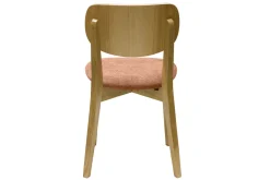 Miliboo Chaise Design-Chaises vintage en bois clair chêne et tissu effet velours terracotta (lot de 2) LUCIA