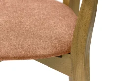 Miliboo Chaise Design-Chaises vintage en bois clair chêne et tissu effet velours terracotta (lot de 2) LUCIA