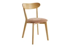 Miliboo Chaise Design|Chaise En Bois-Chaises vintage en bois clair chêne et tissu effet velours terracotta (lot de 2) DOVE