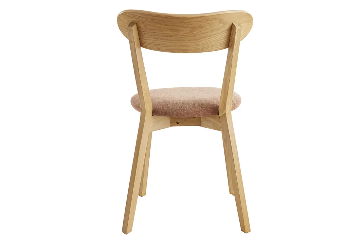 Miliboo Chaise Design|Chaise En Bois-Chaises vintage en bois clair chêne et tissu effet velours terracotta (lot de 2) DOVE
