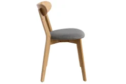 Miliboo Chaise Design|Chaise En Bois-Chaises vintage en bois clair chêne et tissu gris (lot de 2) DOVE