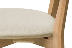 Miliboo Chaise Design|Chaise En Bois-Chaises vintage en bois clair chêne et tissu beige (lot de 2) LUCIA