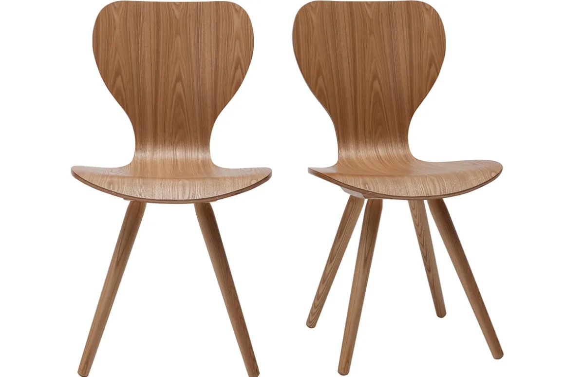 Miliboo Chaise Design|Chaise En Bois-Chaises vintage en bois clair (lot de 2) NORDECO