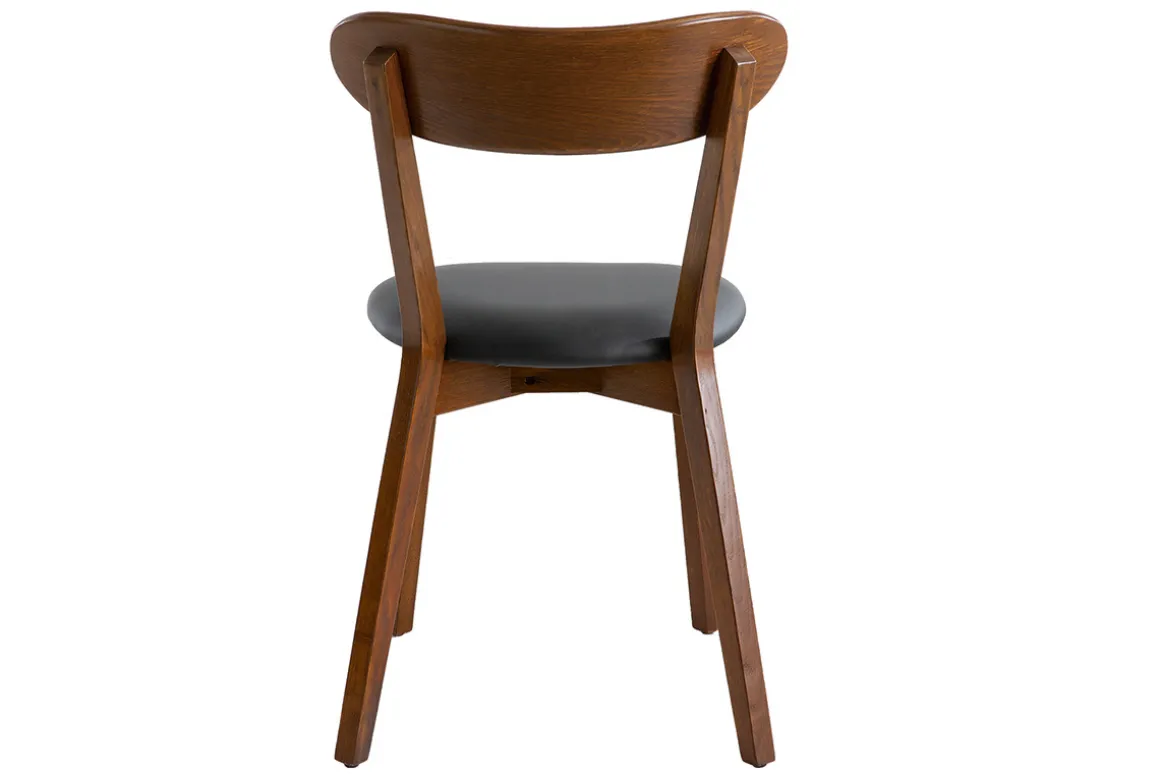 Miliboo Chaise Design|Chaise En Bois-Chaises vintage en bois foncé et noir (lot de 2) DOVE