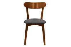 Miliboo Chaise Design|Chaise En Bois-Chaises vintage en bois foncé et tissu gris foncé (lot de 2) DOVE