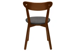 Miliboo Chaise Design|Chaise En Bois-Chaises vintage en bois foncé et tissu gris foncé (lot de 2) DOVE