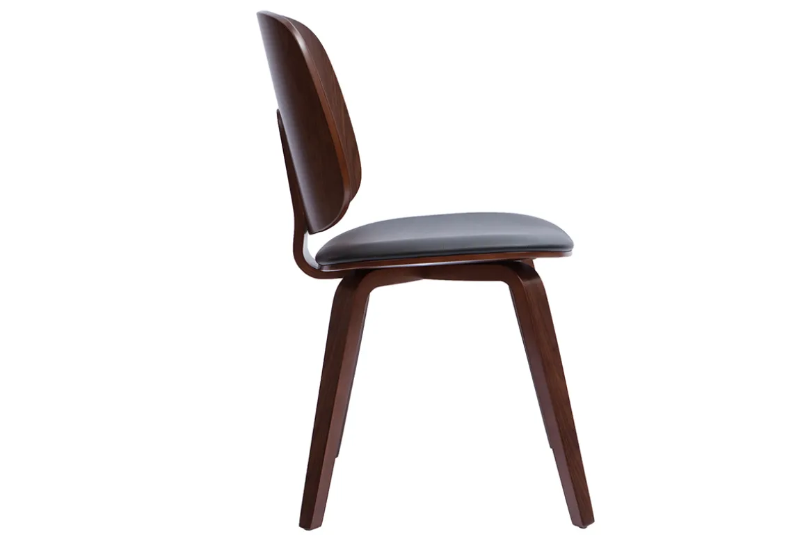 Miliboo Chaise Design|Chaise En Bois-Chaises vintage en bois foncé et noir (lot de 2) BECK