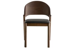 Miliboo Chaise Design|Chaise En Bois-Chaises vintage en bois foncé noyer et assises noires (lot de 2) AVALON