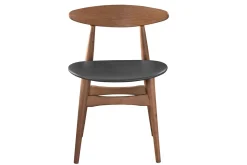 Miliboo Chaise Design|Chaise En Bois-Chaises vintage en bois foncé et noir (lot de 2) WALFORD