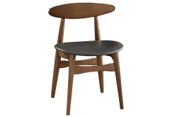 Miliboo Chaise Design|Chaise En Bois-Chaises vintage en bois foncé et noir (lot de 2) WALFORD