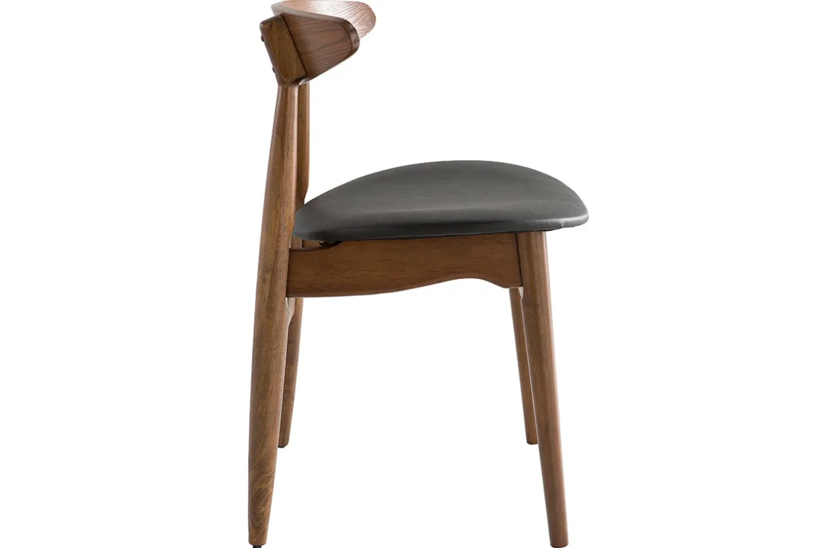 Miliboo Chaise Design|Chaise En Bois-Chaises vintage en bois foncé et noir (lot de 2) WALFORD