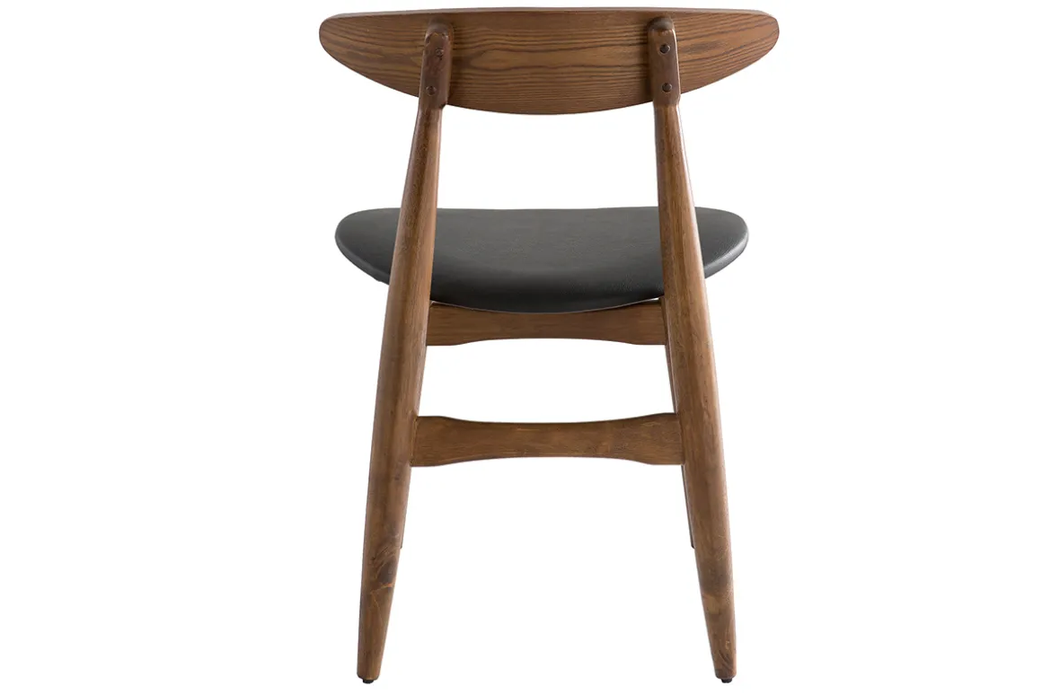 Miliboo Chaise Design|Chaise En Bois-Chaises vintage en bois foncé et noir (lot de 2) WALFORD