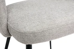 Miliboo Chaise Design-Chaises vintage en tissu effet velours texturé gris et métal noir (lot de 2) COSETTE