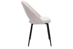Miliboo Chaise Design-Chaises vintage en tissu effet velours texturé beige et métal noir (lot de 2) COSETTE
