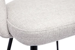 Miliboo Chaise Design-Chaises vintage en tissu effet velours texturé beige et métal noir (lot de 2) COSETTE